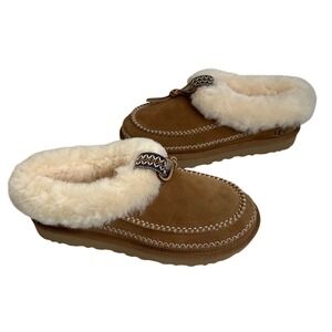UGG Tasman Alpine Chestnut Suede Sheepskin Slippers 1144064 Womens Size 10